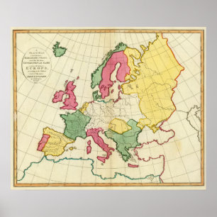 Schlichte Karte Europa Poster