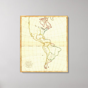 Schlichte Landkarte Amerika Leinwanddruck