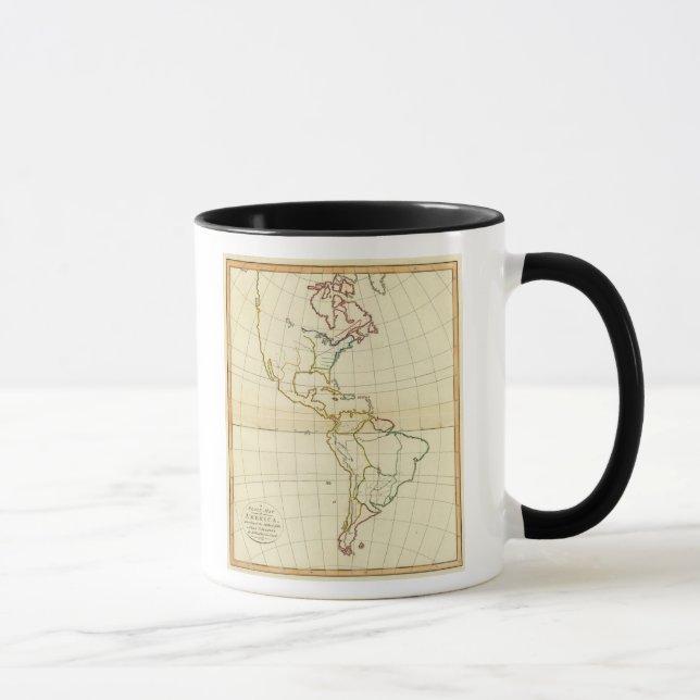 Schlichte Landkarte Amerika Tasse (Rechts)