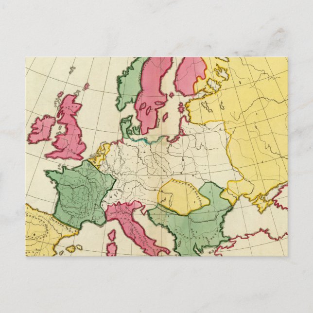 Schlichte Landkarte Europa Postkarte (Vorderseite)