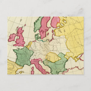 Schlichte Landkarte Europa Postkarte