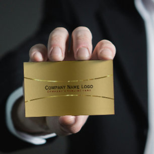 Schlichte metallische Imitat Gold-Edelstahl-Look Visitenkarte