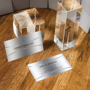 Schlichte metallische Imitate Silber-Edelstahl-Loo Visitenkarte