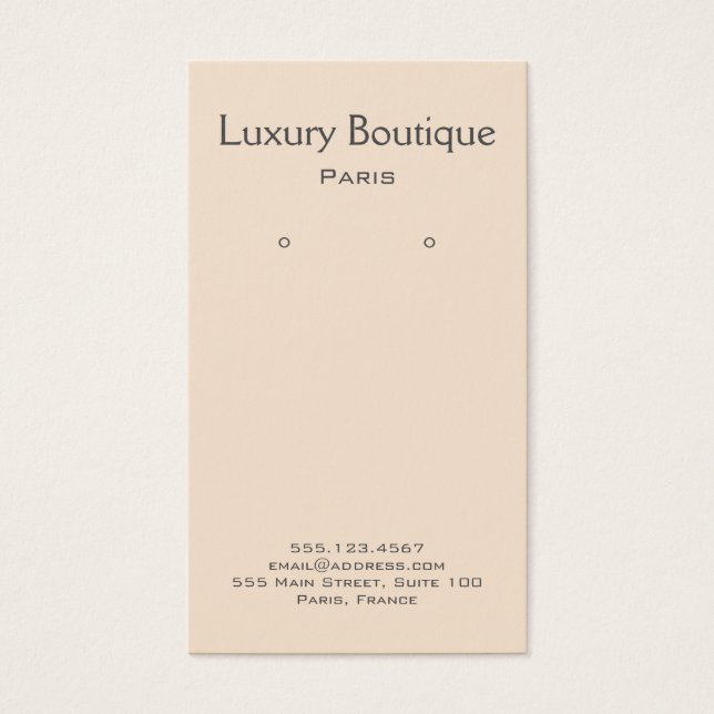 Schlichte Minimal Cream Jewelry Earring Display (Vorderseite)