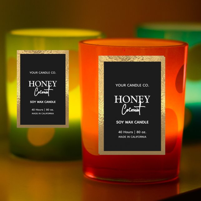 Schlichte, moderne, minimalistische Foil Border Ca Lebensmitteletikett (Von Creator hochgeladen)