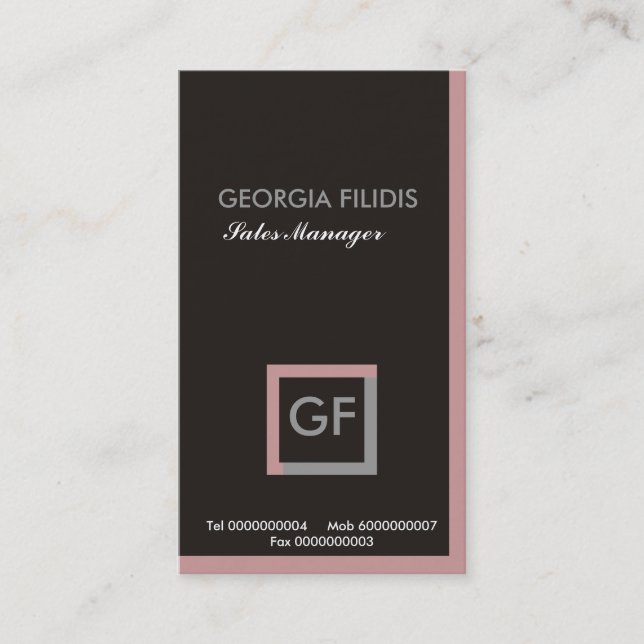 Schlichte Monogramm-Visitenkarten Visitenkarte (Vorderseite)