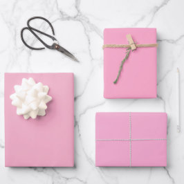 Schlichte Nadeshiko Carnation Pink Shades 3 Tones  Geschenkpapier Set