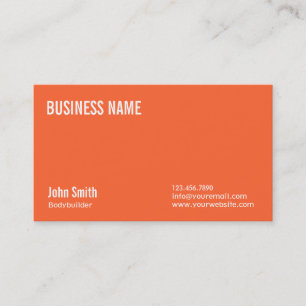 Schlichte Orange Bodybuilding Visitenkarte