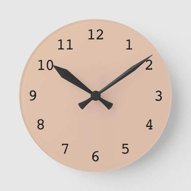 Schlichte Orangeruhr Runde Wanduhr (Vorderseite)