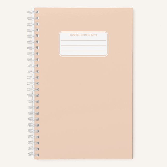 Schlichte Pastel Spiral-Komposition-Schule Noteboo Notizbuch (Vorderseite)