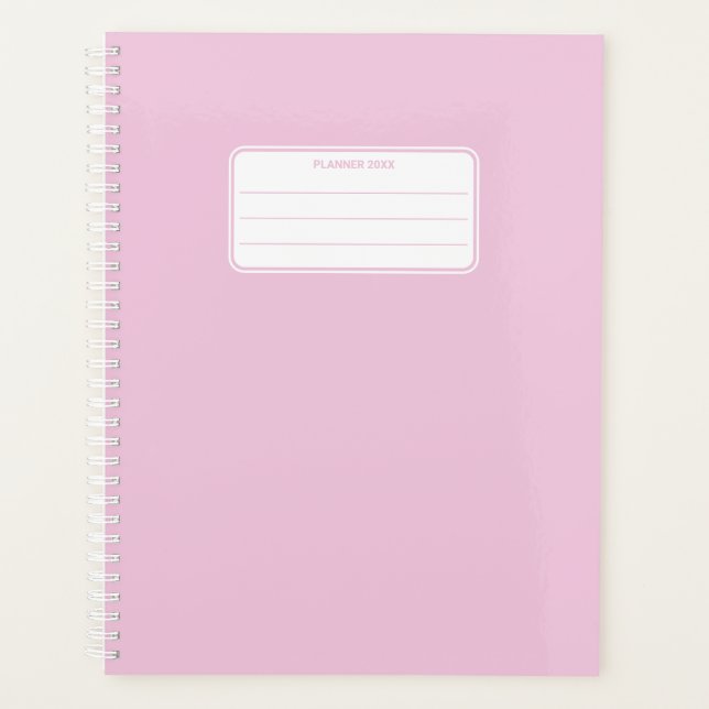 Schlichte Pastelfarbe Minimalistisch jährlich Planer (Vorderseite)