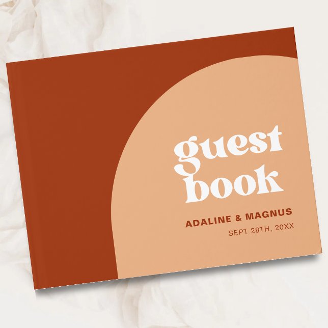 Schlichte, pfirsichfarbene Hochzeit Gästebuch (Von Creator hochgeladen)