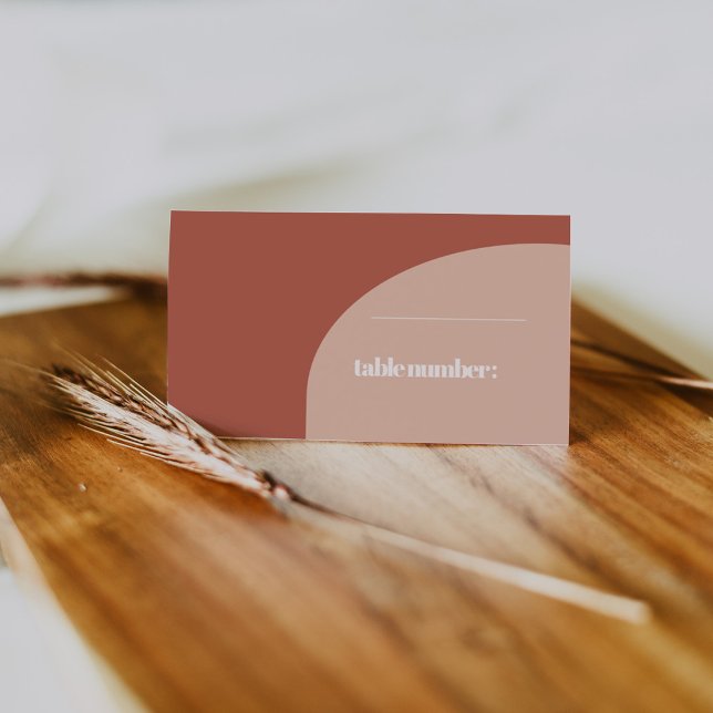 Schlichte, pfirsichfarbene Hochzeit Platzkarte (Von Creator hochgeladen)