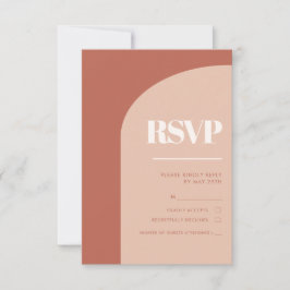 Schlichte, pfirsichfarbene Hochzeit RSVP Karte