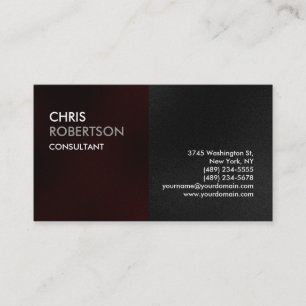 Schlichte Red Gray Attraktive Charm Business Card Visitenkarte