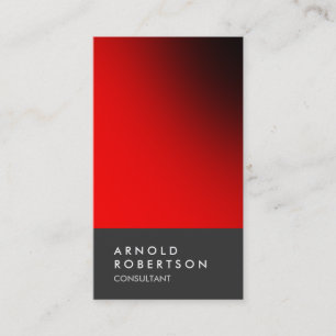 Schlichte Red Gray Trendy Consultant Business Card Visitenkarte