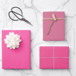 Schlichte Rose Blassviolett Rosa Farbtöne 3 Farbtö Geschenkpapier Set