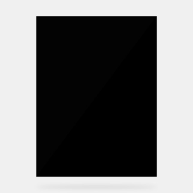 Schlichte Schwarz 18"x24" Akryllische Hochzeitstab Acrylschild (Vorderseite)