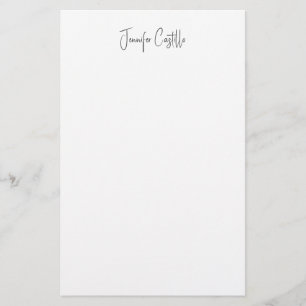 Schlichte Schwarz-weiße Minimalistische Kalligrafi Briefpapier