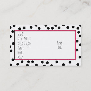 Schlichte schwarze Punkte Visitenkarte