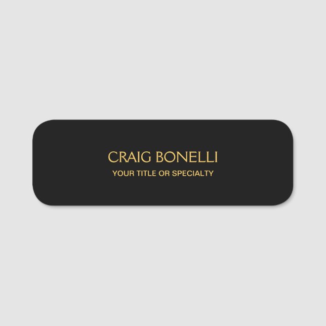 Schlichte Schwarzwaldfarben Moderne Minimalistisch Namensschild (Vorderseite)