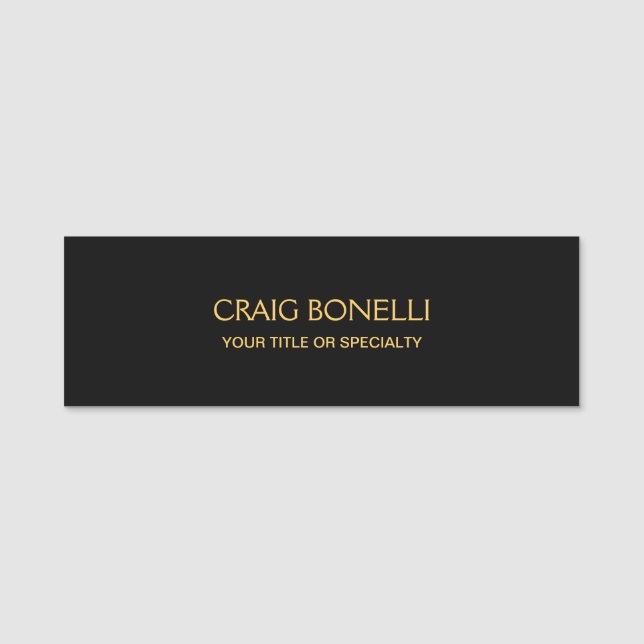 Schlichte Schwarzwaldfarben Moderne Minimalistisch Namensschild (Vorderseite)