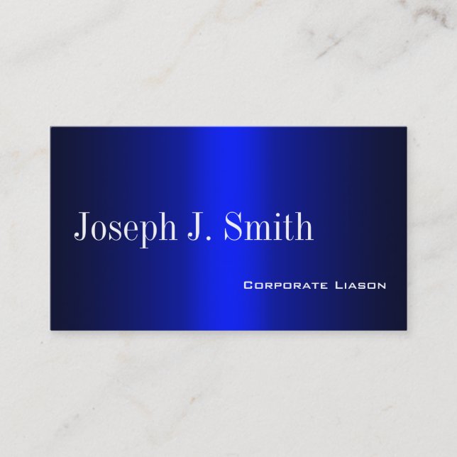 Schlichte Shades of Blue Beruflich Business Cards Visitenkarte (Vorderseite)