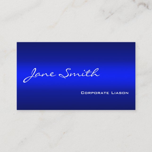 Schlichte Shades of Blue Beruflich Business Cards Visitenkarte (Vorderseite)