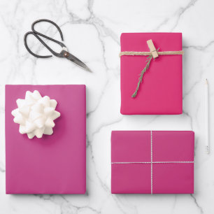 Schlichte Smitten Razzmatazz Rosa Töne 3 Farben Geschenkpapier Set