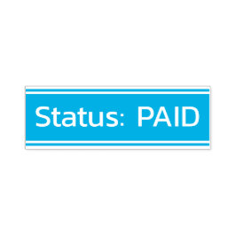 Schlichte "Status: PAID" Briefmarke aus Kautschuk Permastempel