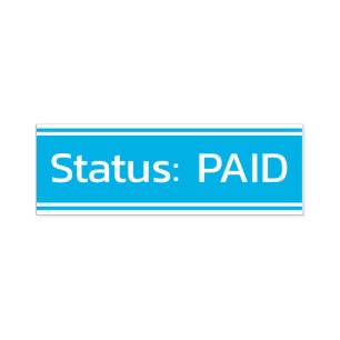 Schlichte "Status: PAID" Briefmarke aus Kautschuk Permastempel