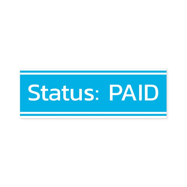 Schlichte "Status: PAID" Briefmarke aus Kautschuk Permastempel (Design)
