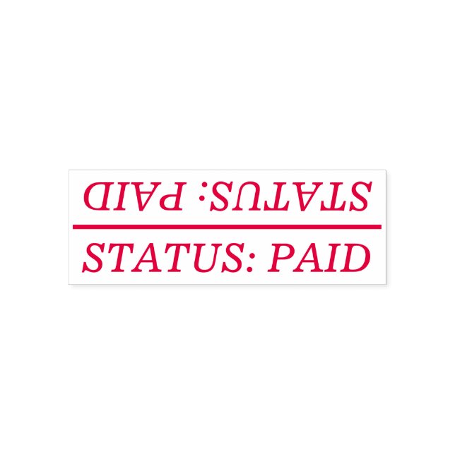 Schlichte "STATUS: ZAHLTE Kautschuk-Briefmarke Permastempel (Design)