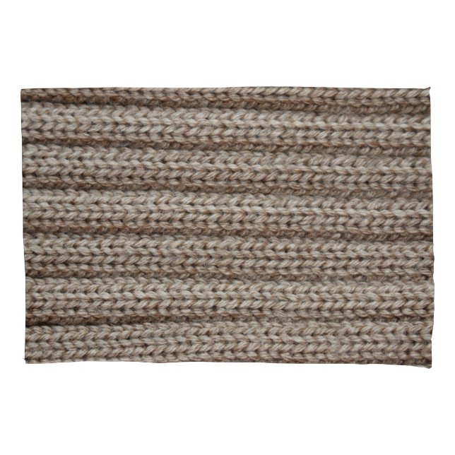 Schlichte Strickstoffe, braune Textur. Kissenbezug (Vorderseite)