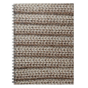 Schlichte Strickstoffe, braune Textur. Notizblock