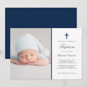 Schlichte Taufe zwischen Foto und Seestreitmacht Einladung