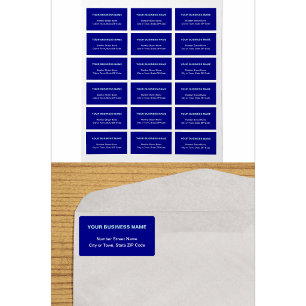 Schlichte Texte Blaue Geschäftsanschrift Adressaufkleber