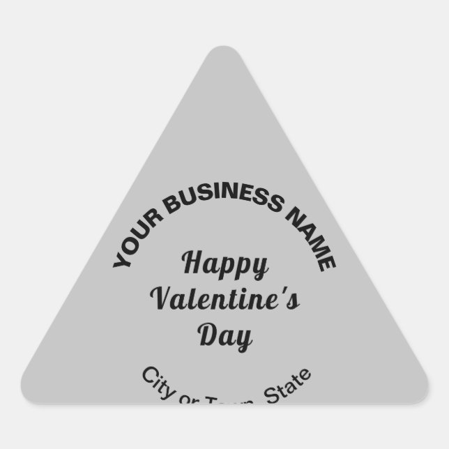 Schlichte Texte Business Valentine Small Gray Dreieckiger Aufkleber (Vorderseite)