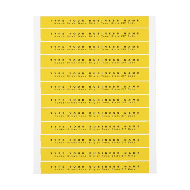 Schlichte Texte Gelbe Rücksendeadresse (Bogen)