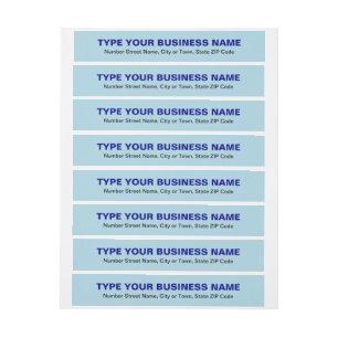 Schlichte Texte "Light Blue Business" Rundum-Adressaufkleber