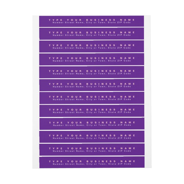 Schlichte Texte Lila Rücksendeadresse (Bogen)