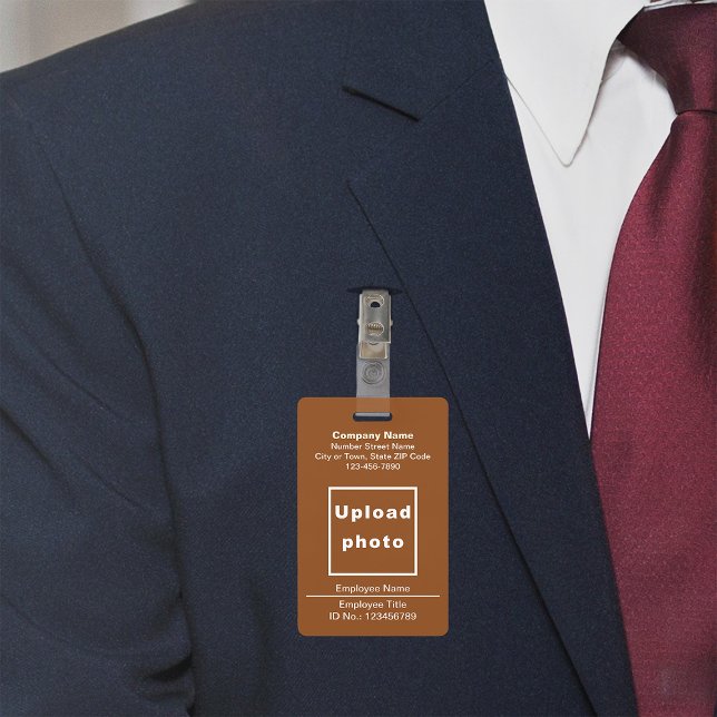 Schlichte Texte mit Foto Brown Abzeichen Ausweis (Brown company badge)
