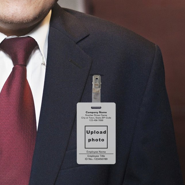 Schlichte Texte mit Mitarbeiter Foto Grau Abzeiche Ausweis (Von Creator hochgeladen)