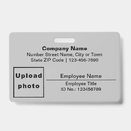 Schlichte Texte mit Mitarbeiter Foto Rectangle gra Ausweis