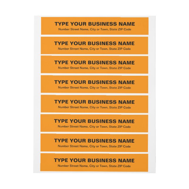 Schlichte Texte Orange Color Business Rücksendeadr (Bogen)