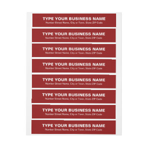 Schlichte Texte - Red Business Wrap rund um das Ad Rundum-Adressaufkleber