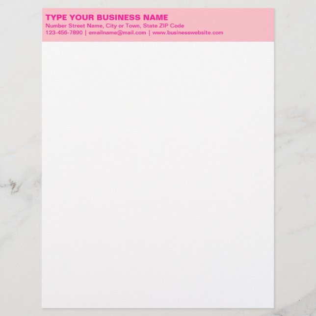 Schlichte Texte über einfarbige rosa Rubrik der Ge Briefbogen (Vorderseite)