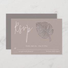 Schlichte UAWG mit Prägung aus tropischen Blättern RSVP Karte