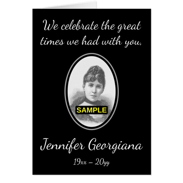 Schlichte und einfache Beerdigungskarte mit Foto (Vorne)