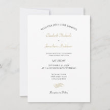 Schlichte und einfache klassische Hochzeit in Weiß